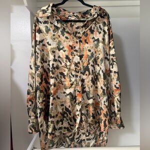 Entro Multicolor Button Down Blouse